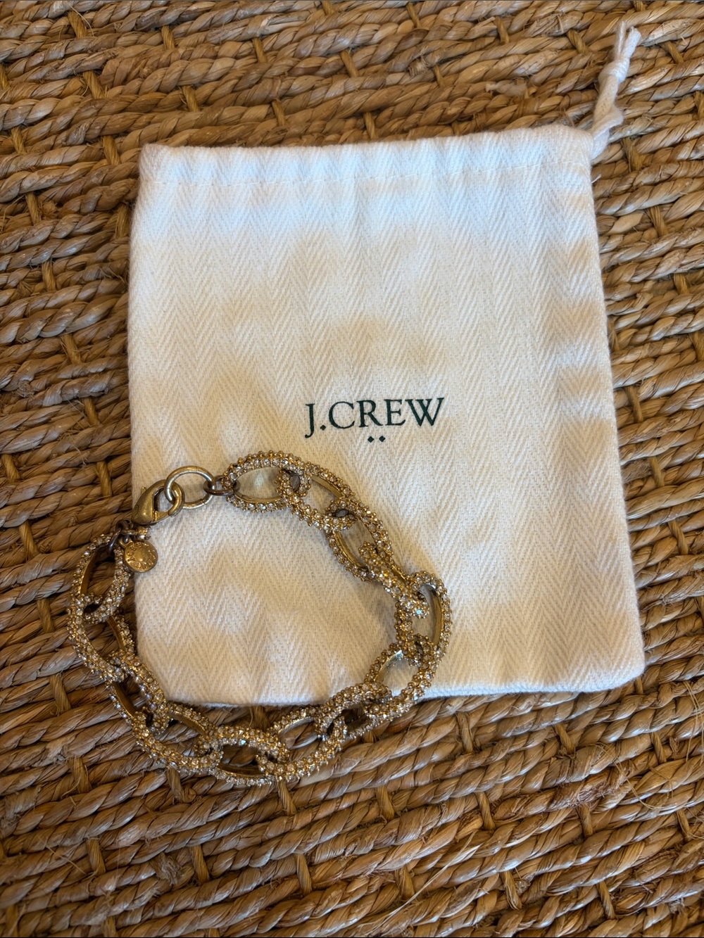 J. Crew Gold Crystal Link Bracelet